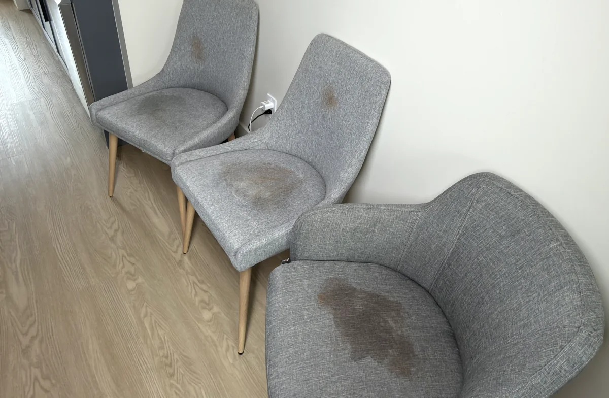 Chair before cleaning